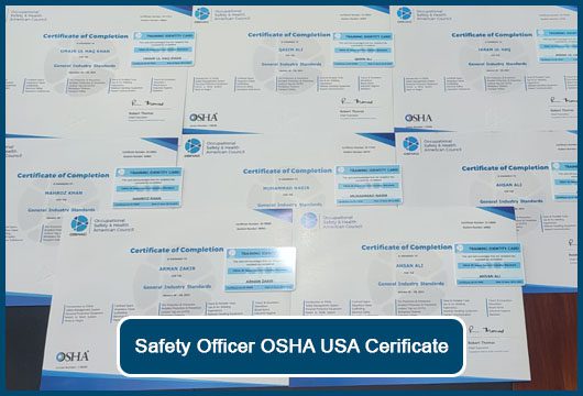 Safety Officer OSHA USA Certificate
